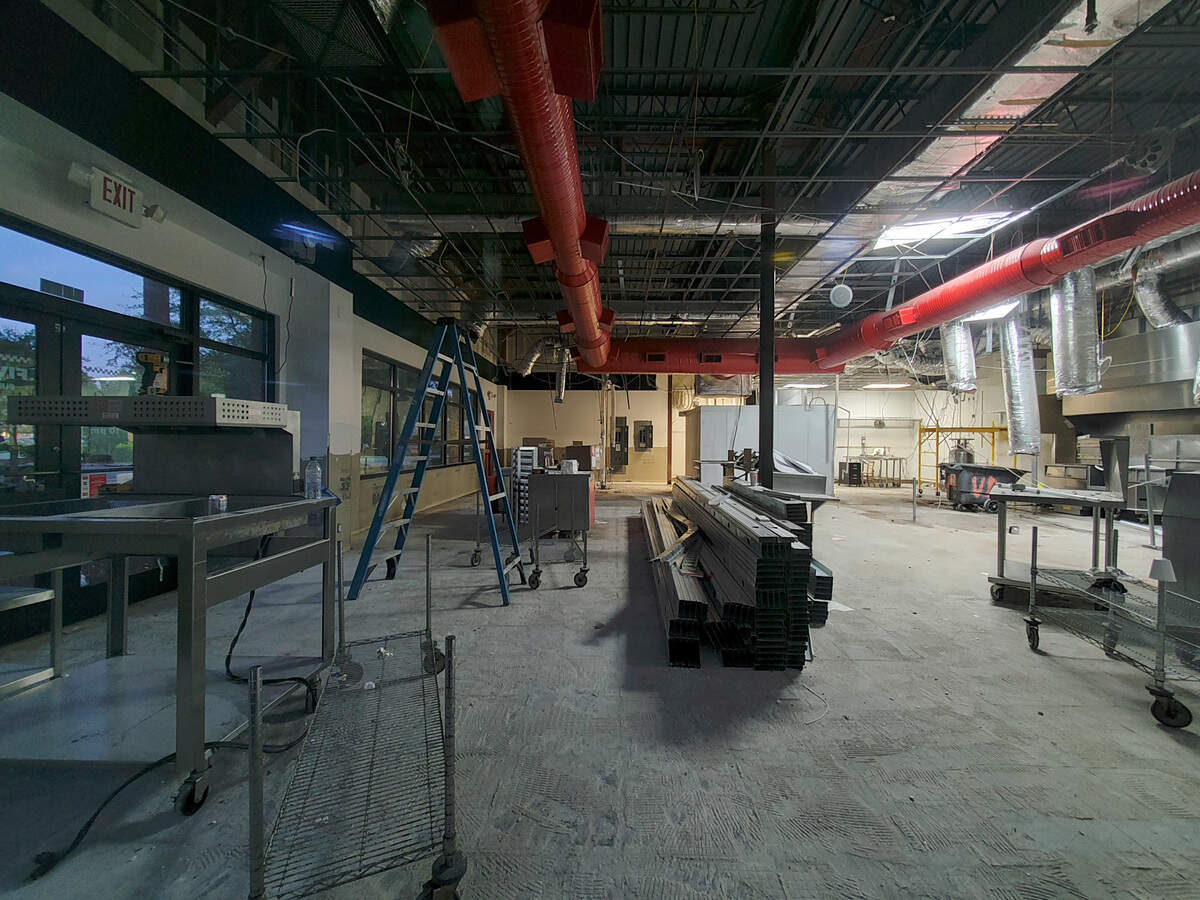The interior of the Five Guys in Bluffton is being renovated.