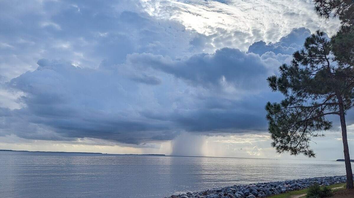 In this file photo, Curt Jennings shared an image of a small storm cell off of Bay Point Island across Port Royal Sound in November 2023. The photo was taken from Hilton Head Plantation. 