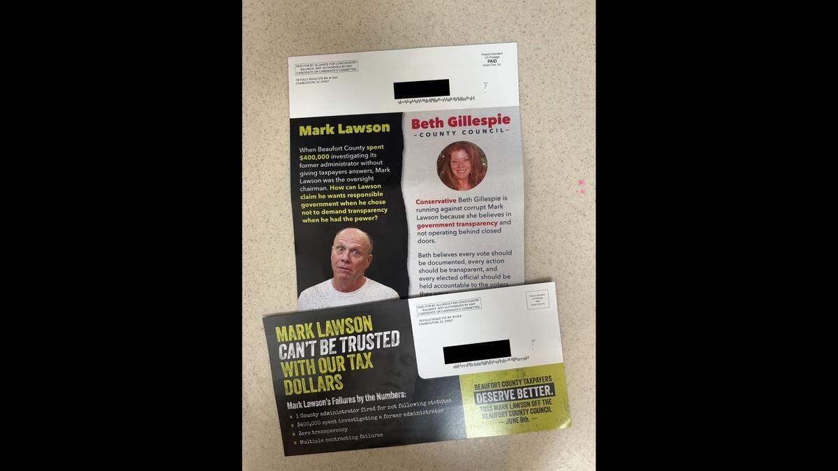 Beaufort County residents have been receiving these strange political attack ads in the mail. Now, “dark money” accusations are flying.