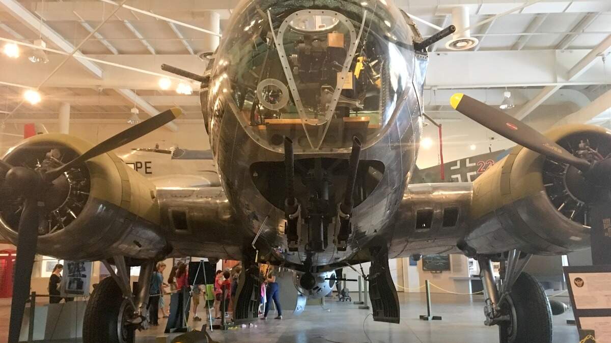 The centerpiece of the National Museum of the 8th Air Force in Pooler is the "City of Savannah," a B-17G "Flying Fortress" bomber. This giant aircraft was the 5,000th B-17 to be processed through Hunter Field during World War II and is being lovingly restored to its wartime condition when it was flown on bombing missions over Europe against Nazi Germany.