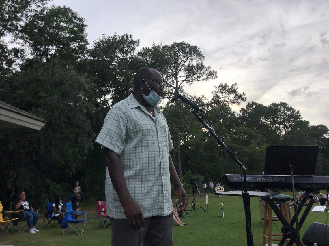 S.C. Rep. Michael Rivers speaks at Chaplin Park on Hilton Head Island Sunday, June 7. His address was part of the Rally for Justice and Change, which was organized to advocate for an end to police brutality and racism. Around 1,000 people attended.
