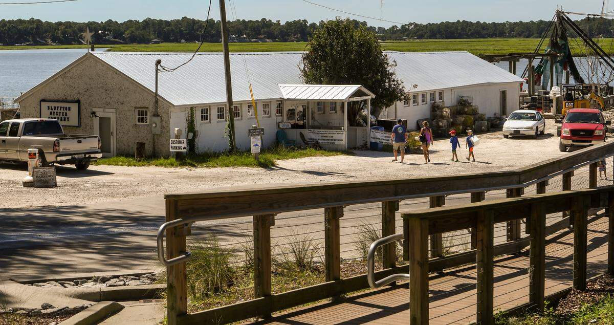 Bluffton Oyster Co. on Wharf Street is one of the town’s many restaurants that offer fresh seafood.