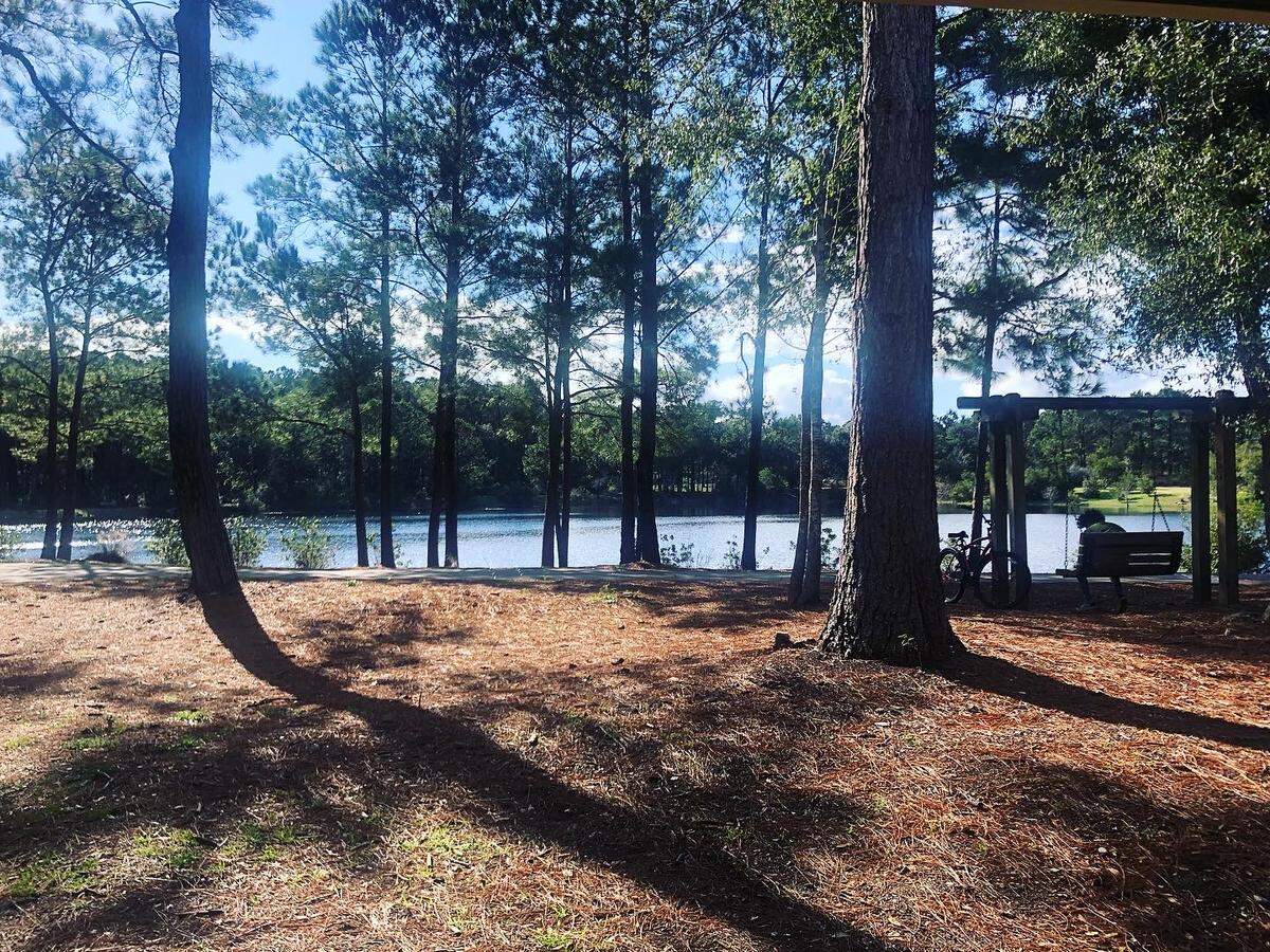A teenager swings at Jarvis Creek Park on Hilton Head Island overlooking the man-made pond. 