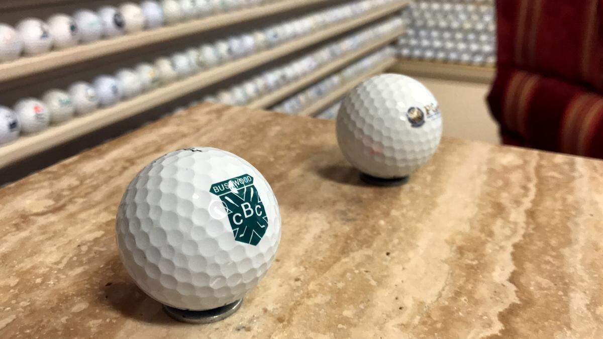 Doug Coupe’s favorite golf ball of his collection of 15,000-plus is one with the logo for Bushwood Country Club — the name of the country club in the 1980 comedy “Caddyshack.”