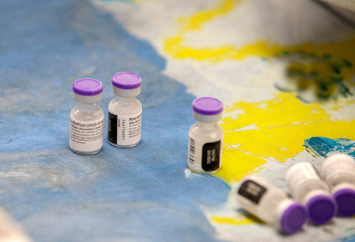 Pfizer-BioNTech COVID-19 vaccine arrival at the Medical University of South Carolina. Some vials were removed from the freezer and moved to refrigerator for distribution in the first few days.