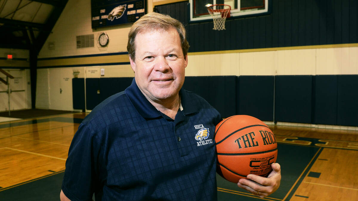 Kenny Conroy, head coach of the Hilton Head Christian Academy girls baskeball team, has been named girls basketball coach of the year. He is shown here April 9, 2015, in the school’s gymnasium.