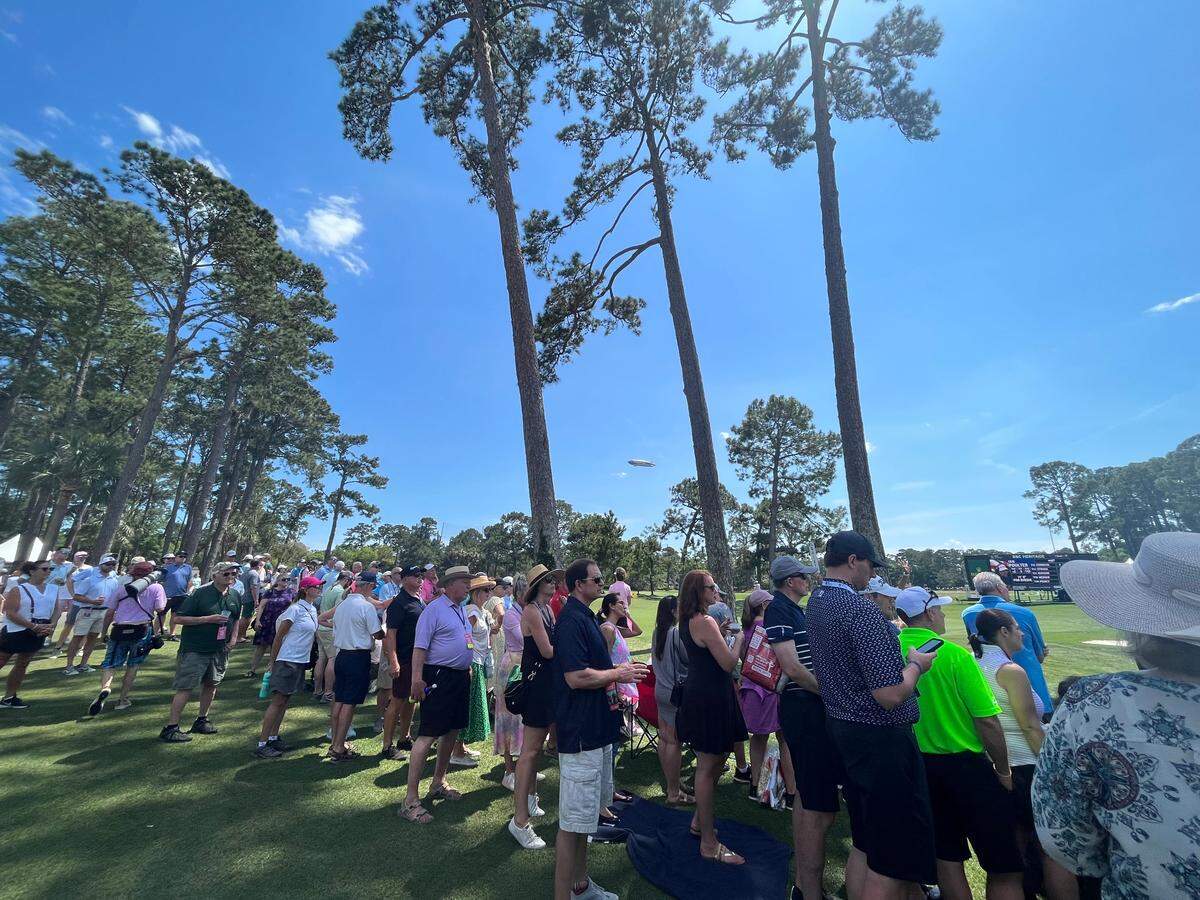 Goodyear blimp flies over Habour Town Golf Links on Easter Sunday at RBC Heritage Presented by Boeing.