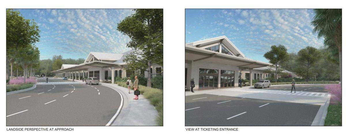 The preliminary plan for a new entrance at Hilton Head Island Airport.