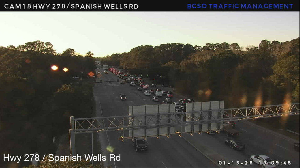 5 p.m. update: Traffic jams extend into evening for drivers leaving Hilton Head