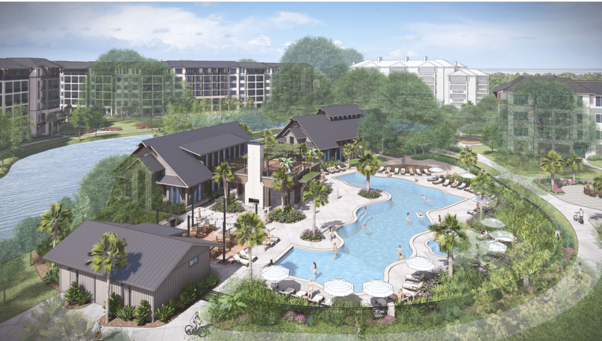 The new apartment complex will feature a resort-style swimming pool, clubhouse and fitness center.
