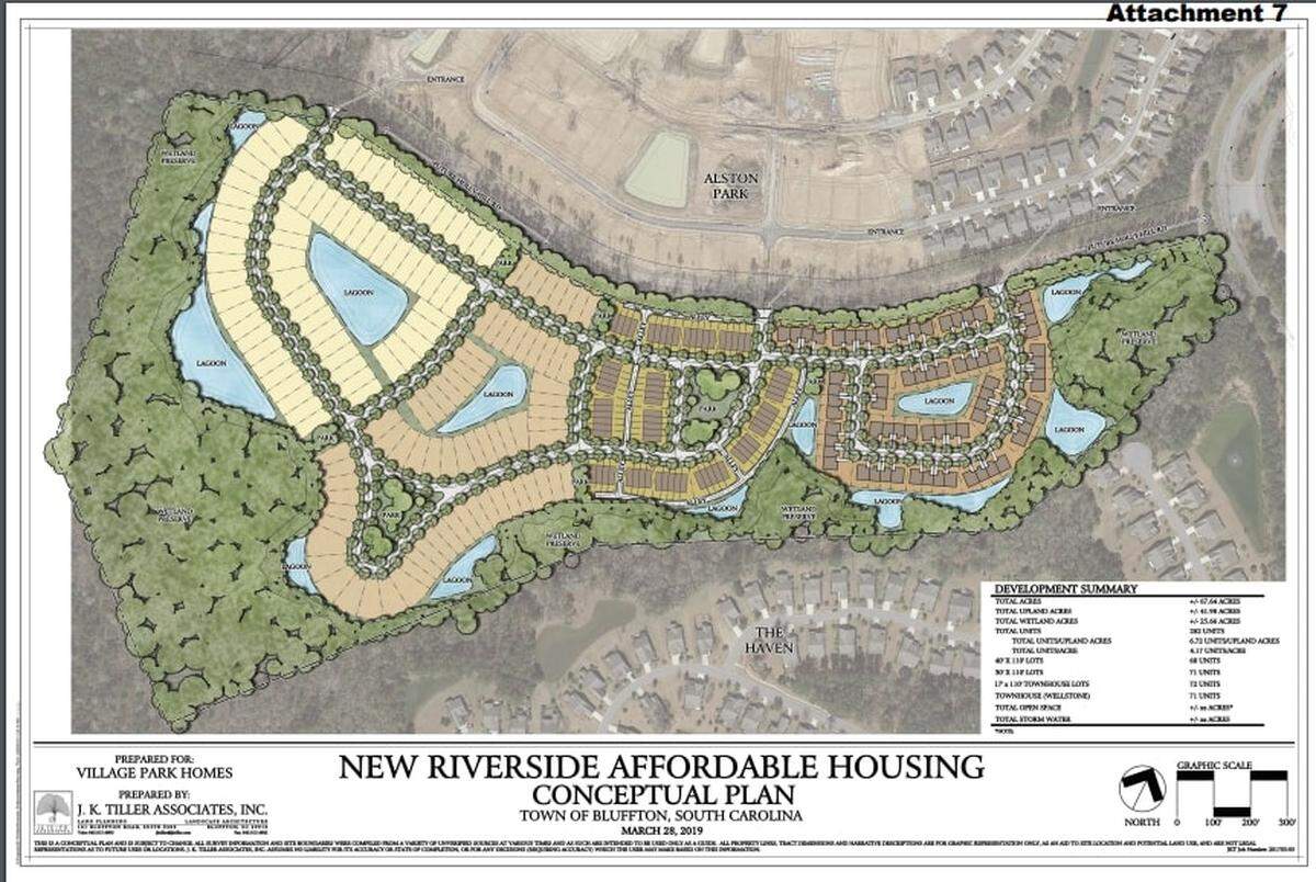 A conceptual drawing of the Alston Park neighborhood, which Town of Bluffton Town Council will hear on June 11.