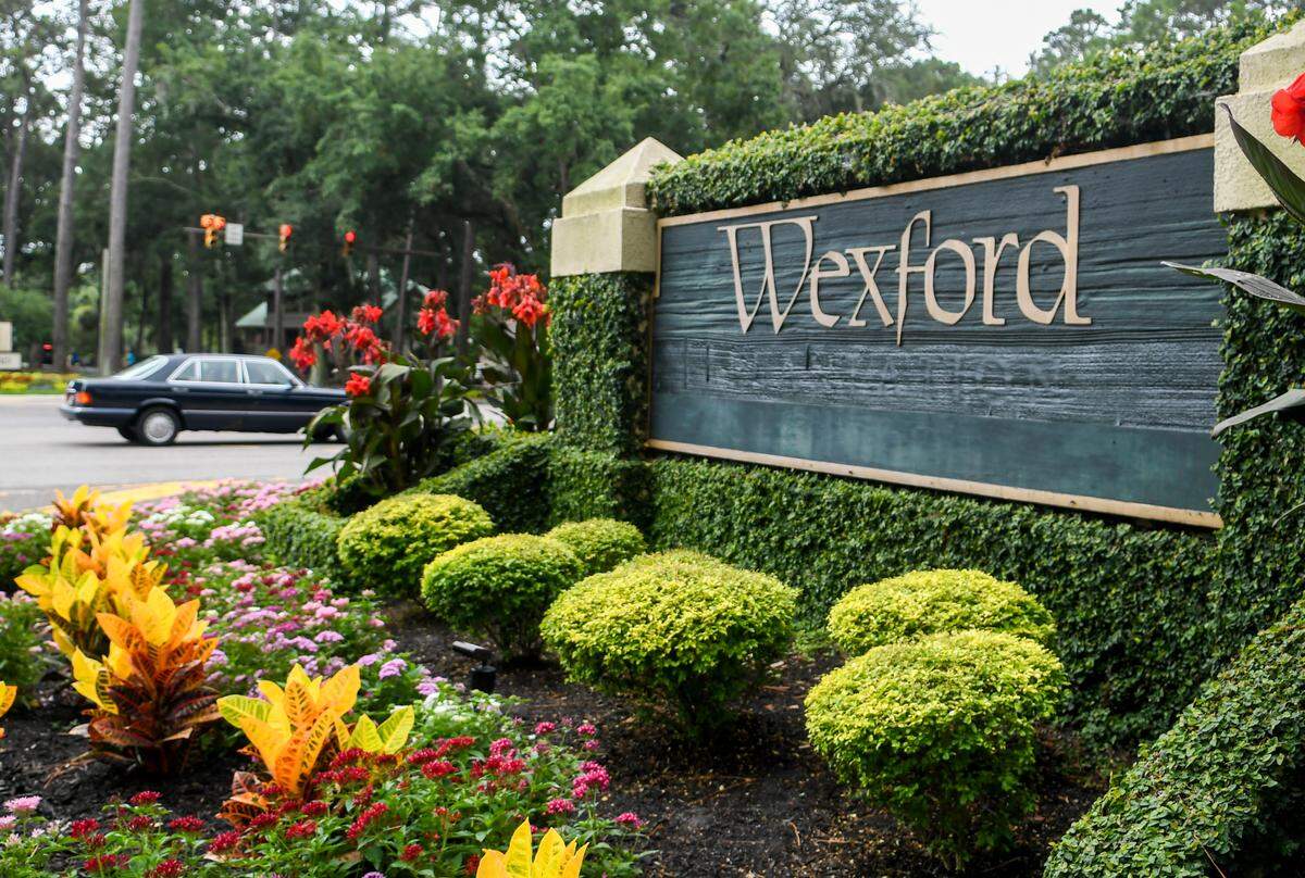Pictured is the entrance to Wexford on U.S. 278 as seen on Tuesday, July 7, 2020 on Hilton Head Island.