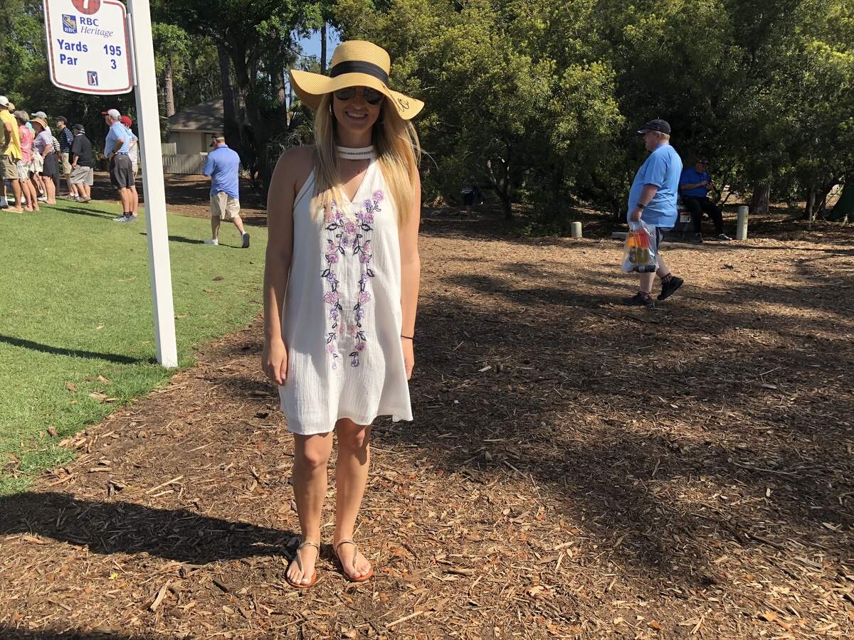 T.J. Odom wanted to wear something breezy. She chose this hat to match her little white dress.