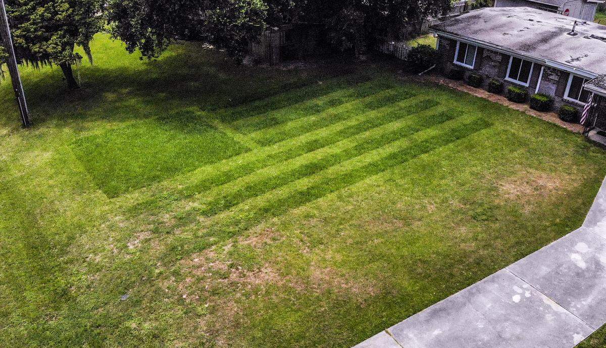 On Friday Preston Gauntt, a Beaufort County veteran, mowed the American flag into his Shell Point home’s lawn to celebrate the Fourth of July.