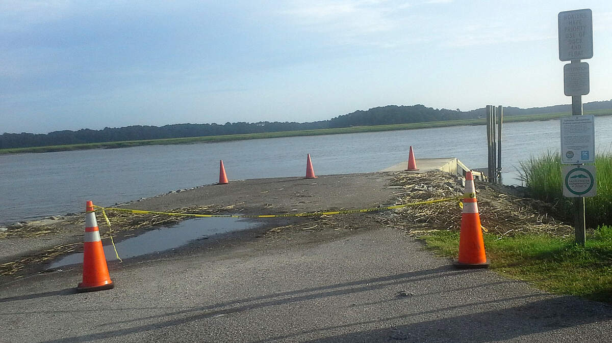 FILE: Pigeon Point Landing, photographed Aug. 6, 2015, at low tide, has been closed indefinitely because of safety concerns about the dock.