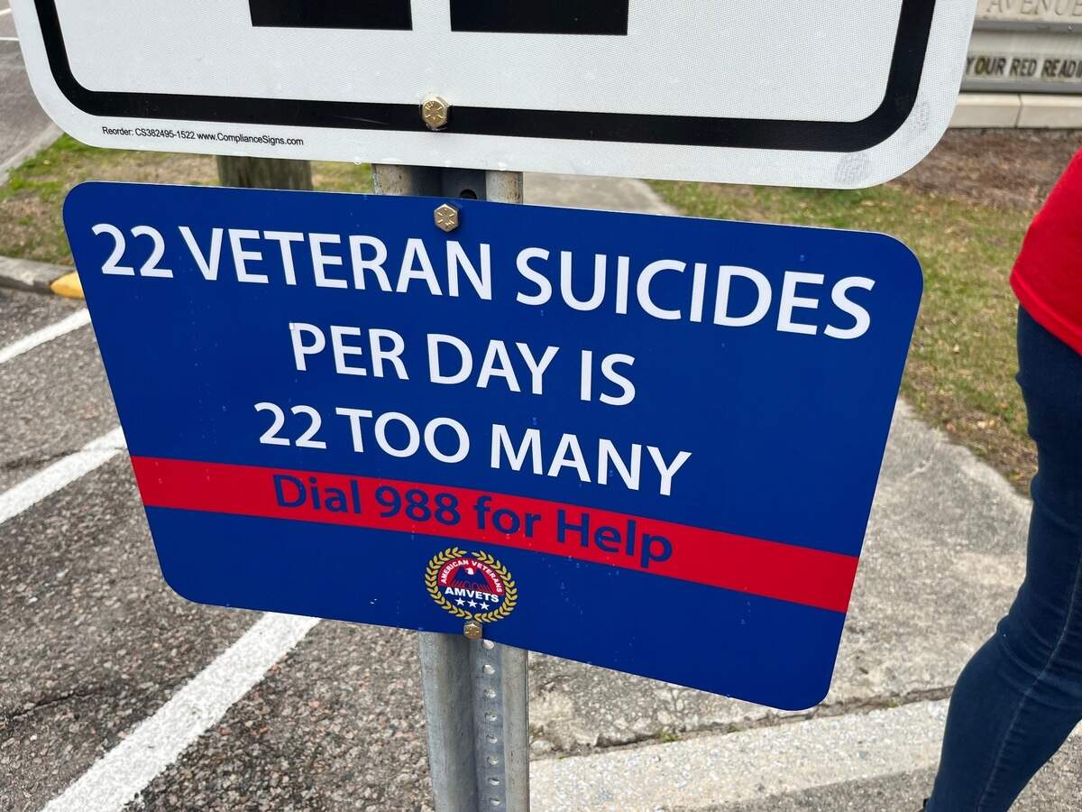 New speed limit signs in Port Royal have information to raise awareness about veterans who die by suicide.