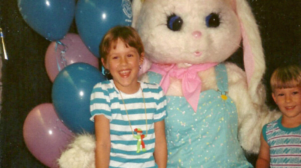 Grandchildren always get excited when making a visit with the Easter Bunny.