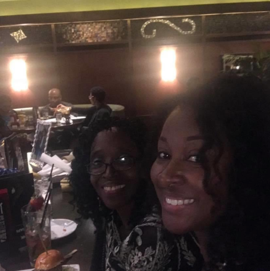 Yolanda Tolton, right, with her sister, Debbie. Tolton had to self-quarantine for two weeks before visiting Debbie at a hospital during the pandemic.