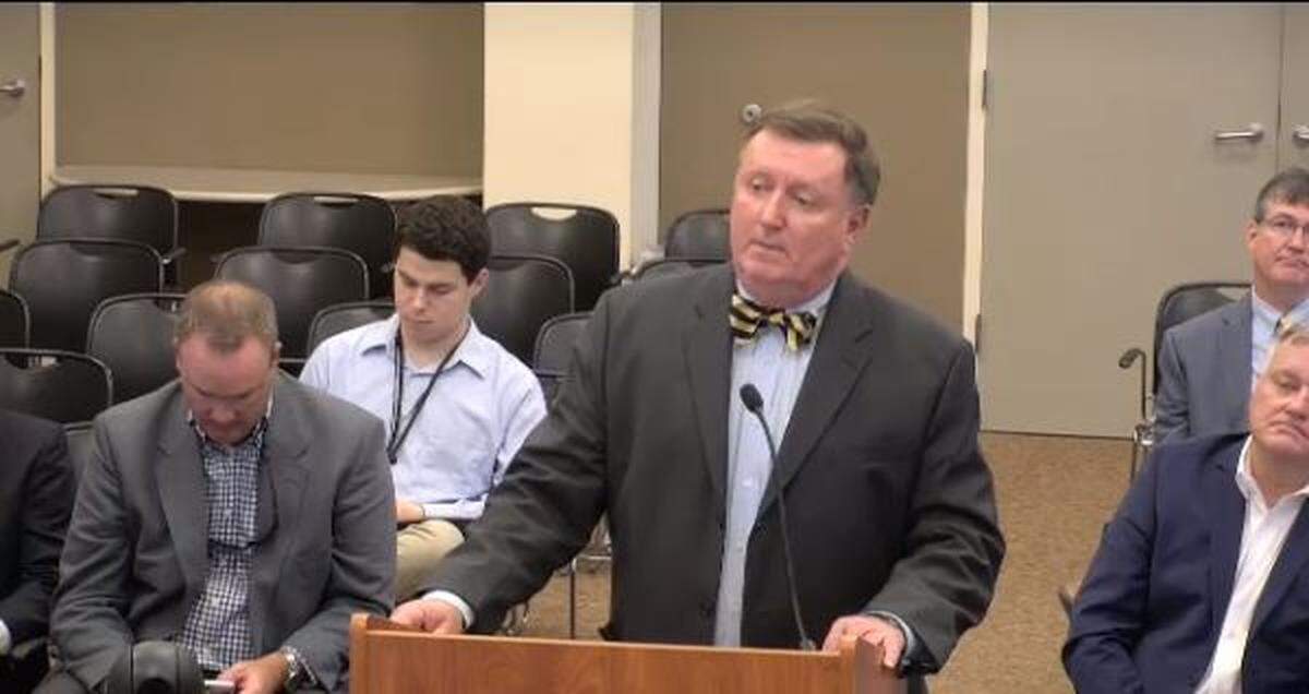 Interim County Administrator and County Attorney Tom Keaveny speaks before the Beaufort County Finance Committee on Sept. 24. He resigned from his interim county administrator role the next day.