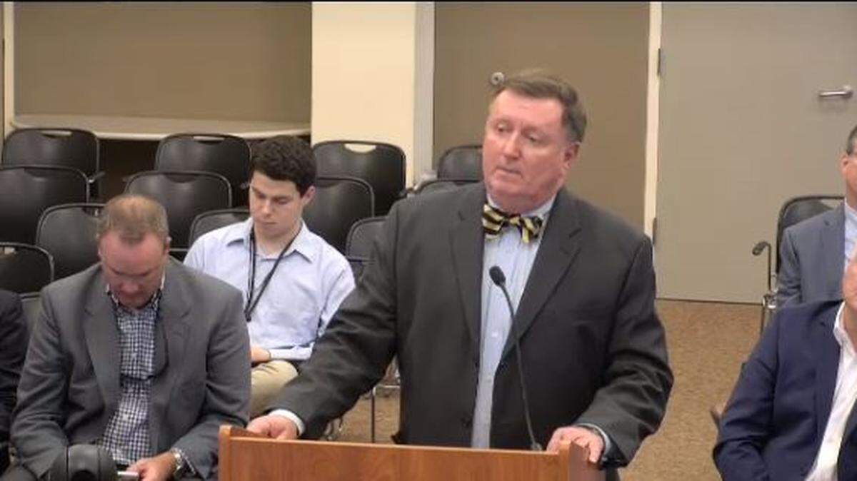 Interim County Administrator and County Attorney Tom Keaveny speaks before the Beaufort County Finance Committee on Sept. 24. He resigned from his interim county administrator role the next day.