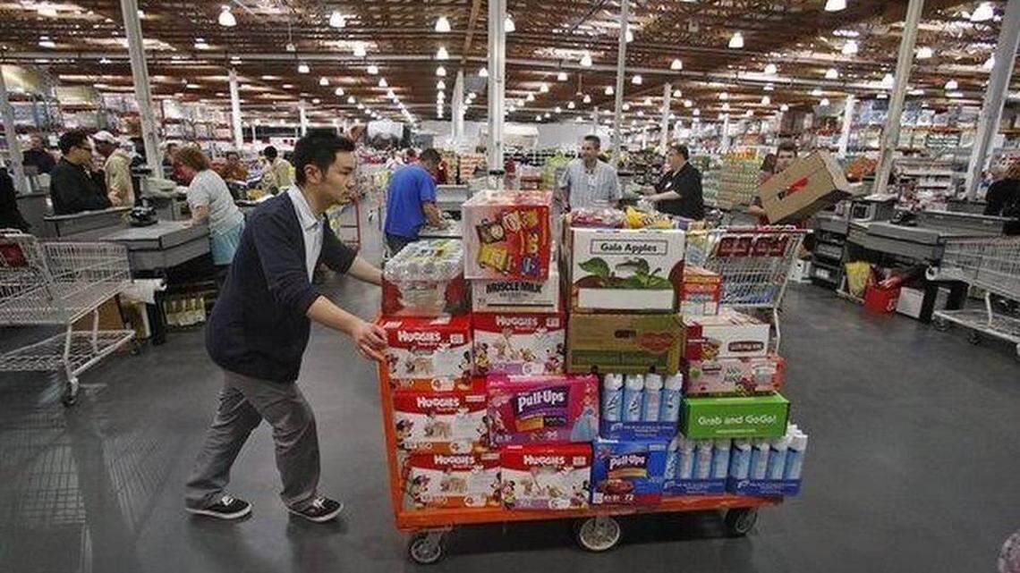 A shopper at a Costco store in Portland, Ore.