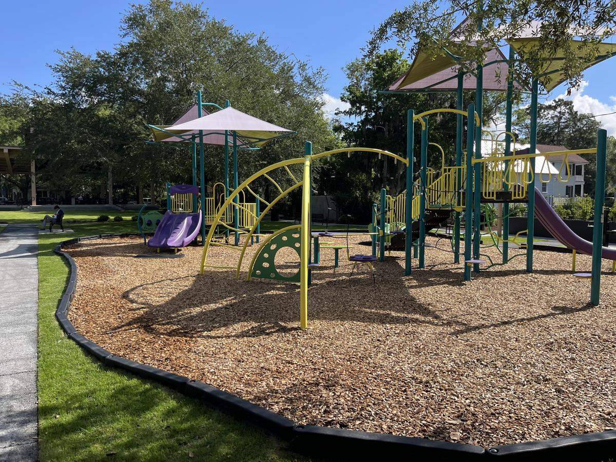 Washington Street Park opened in 1942. Its new amenities include playground equipment, restrooms and a half-court basketball court.