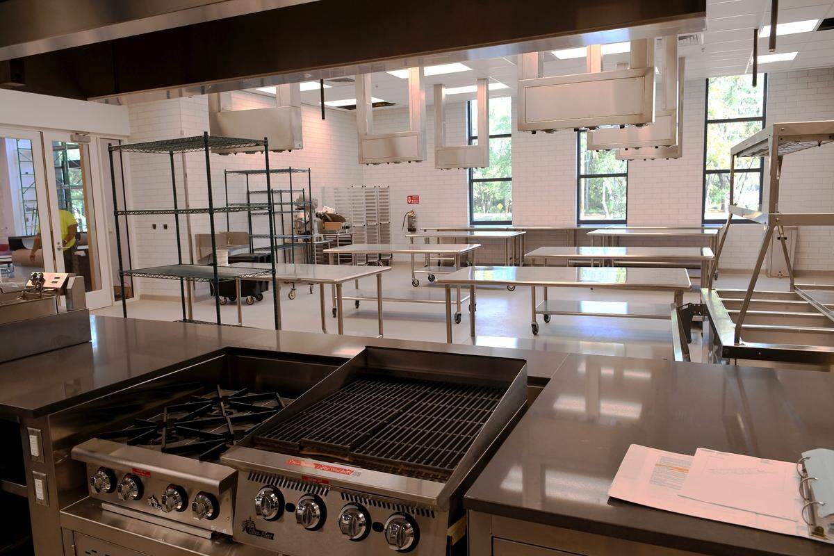 Pictured is the teaching kitchen, a hands-on classroom for juniors and seniors in the hospitality degree program at USCB’s soon to open Hilton Head Island campus as seen on Tuesday morning. After a 11 a.m. ribbon cutting ceremony Wednesday, the building will be open to the public to tour the $25 million building and will last until 4 p.m. The campus is set to open to students and the public on Monday, Nov. 26, 2018.