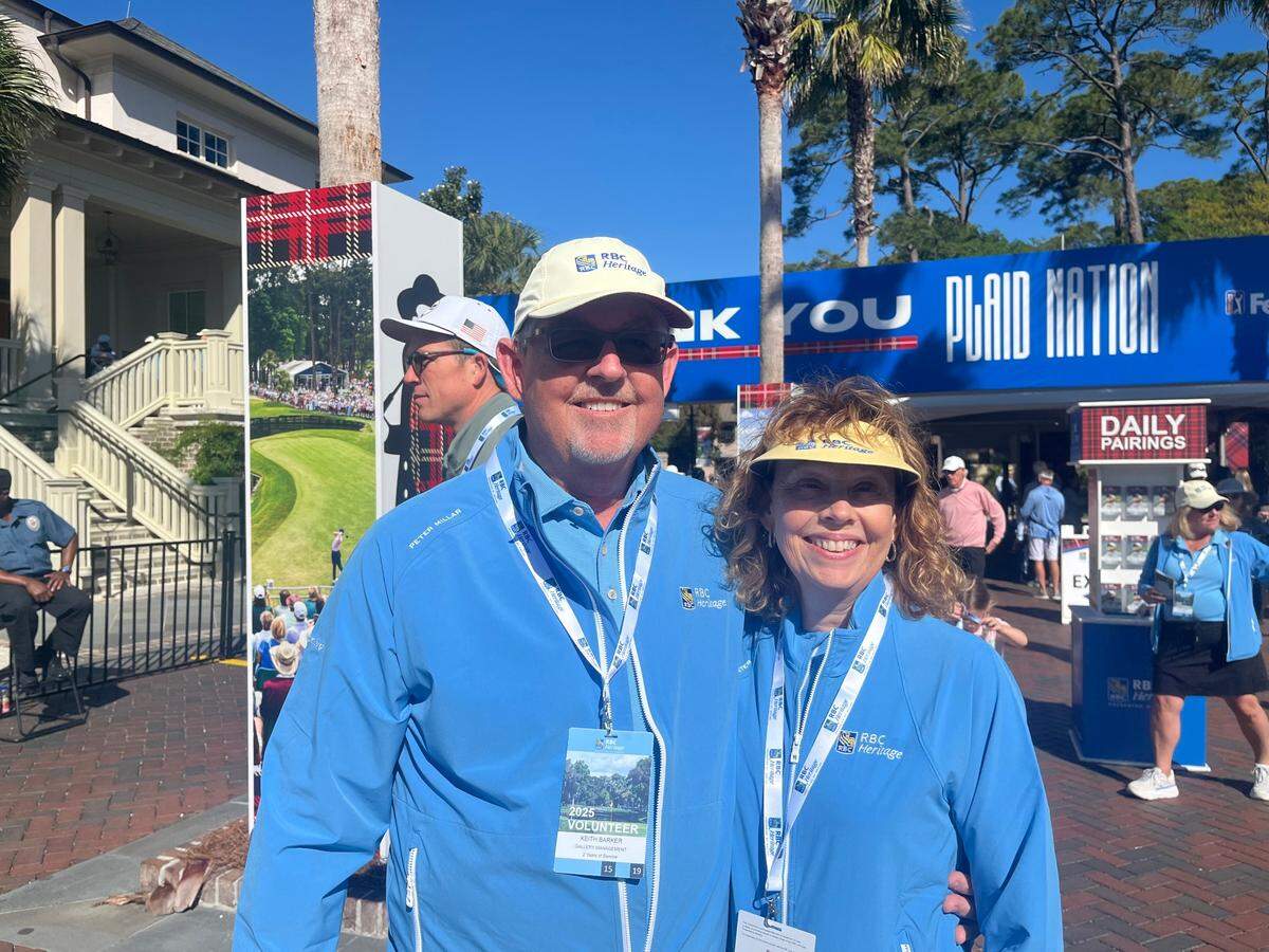 Keith and Lynne Barker volunteered as Hospitality Ambassadors for the 2025 RBC Heritage Presented by Boeing