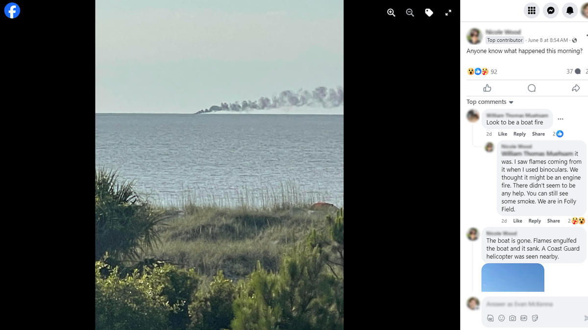 Hilton Head residents took to social media Saturday morning to report a large trail of smoke rising from the water. The smoke came from a boat fire that capsized the vessel around 8 a.m. that day, according to the U.S. Coast Guard.
