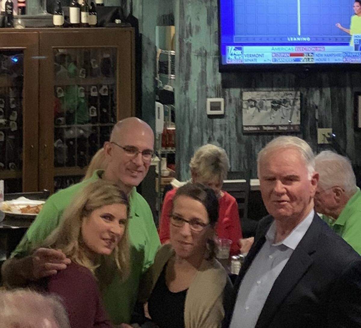 Mayoral candidate John McCann with supporters at his election results watch party at Rockfish on Hilton Head on Tuesday, Nov. 6.