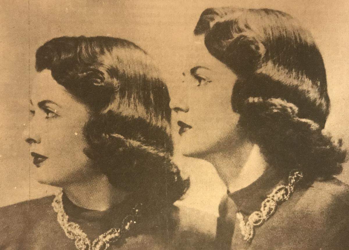 A late-1940s-era advertisement photo used in the “Toni Twins” campaign and picturing Suzanne McCullough (Plowden) and twin sister Lucerne McCullough (Roberts) was featured on the cover of the Lowcountry Life section of The Island Packet, on May 18, 1984.