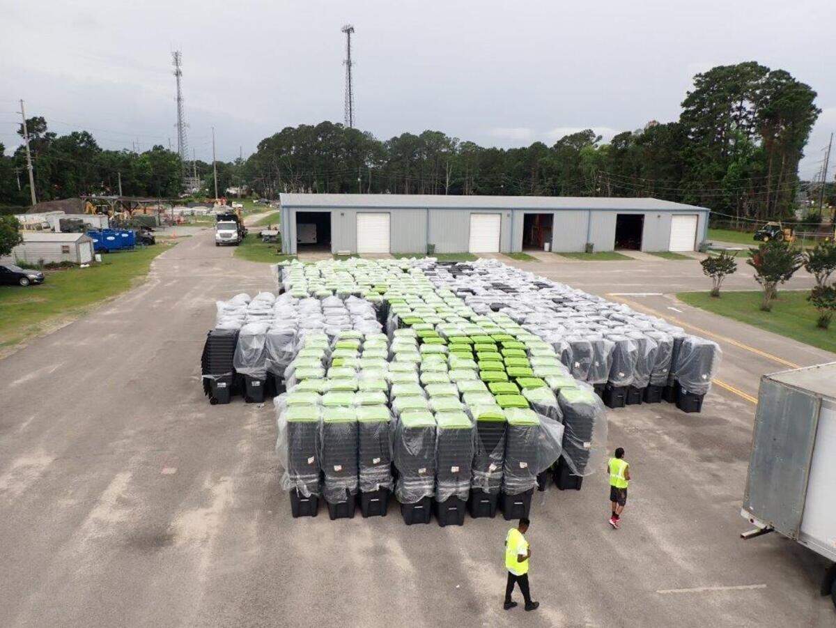 Capital Waste was forced to begin delivering waste and recycling bins early to Beaufort residents this week after outgoing hauler Waste Pro started picking up its bins sooner than expected.