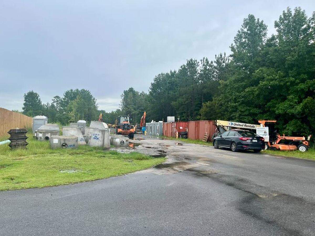 Construction site of Foxtail Commons, set to open in Ridgeland, SC, in early 2026.