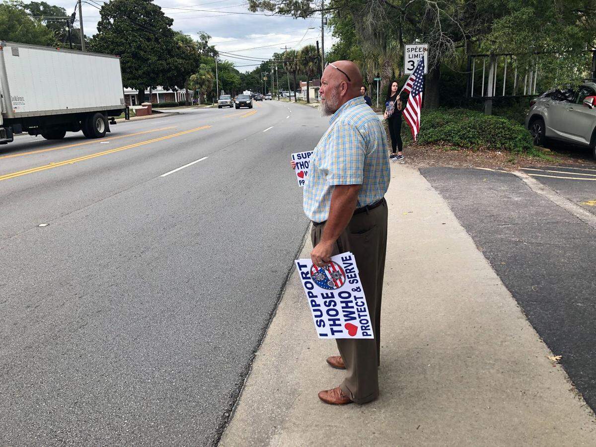 Mike Covert, Beaufort County councilmember, attended the “Back the Blue” rally Saturday in support of law enforcement