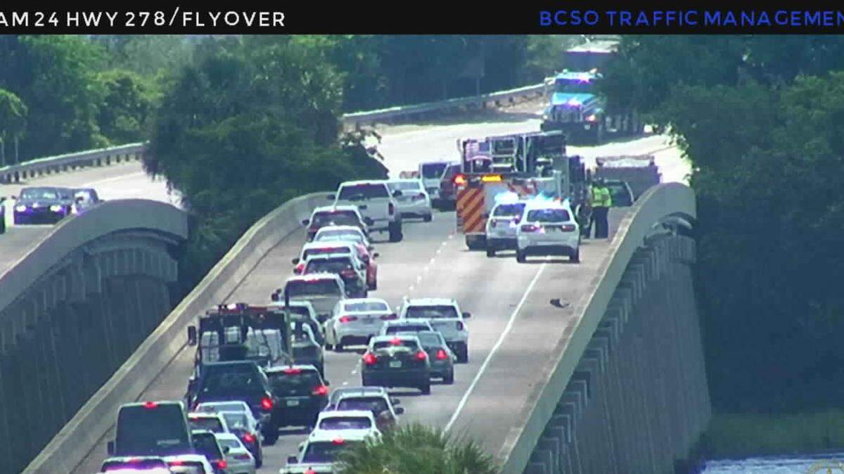 A crash on Friday blocked the eastbound lane on the Hilton Head bridge over Mackay’s Creek.