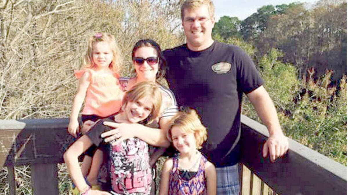 Stuart Hardy his pictured with his wife Nichole and daughters, from left: Madeline, Savannah and Alesandra.  Hardy died the morning of Sept. 24, 2015, according a Burton Fire District news release and a Facebook post from his family.