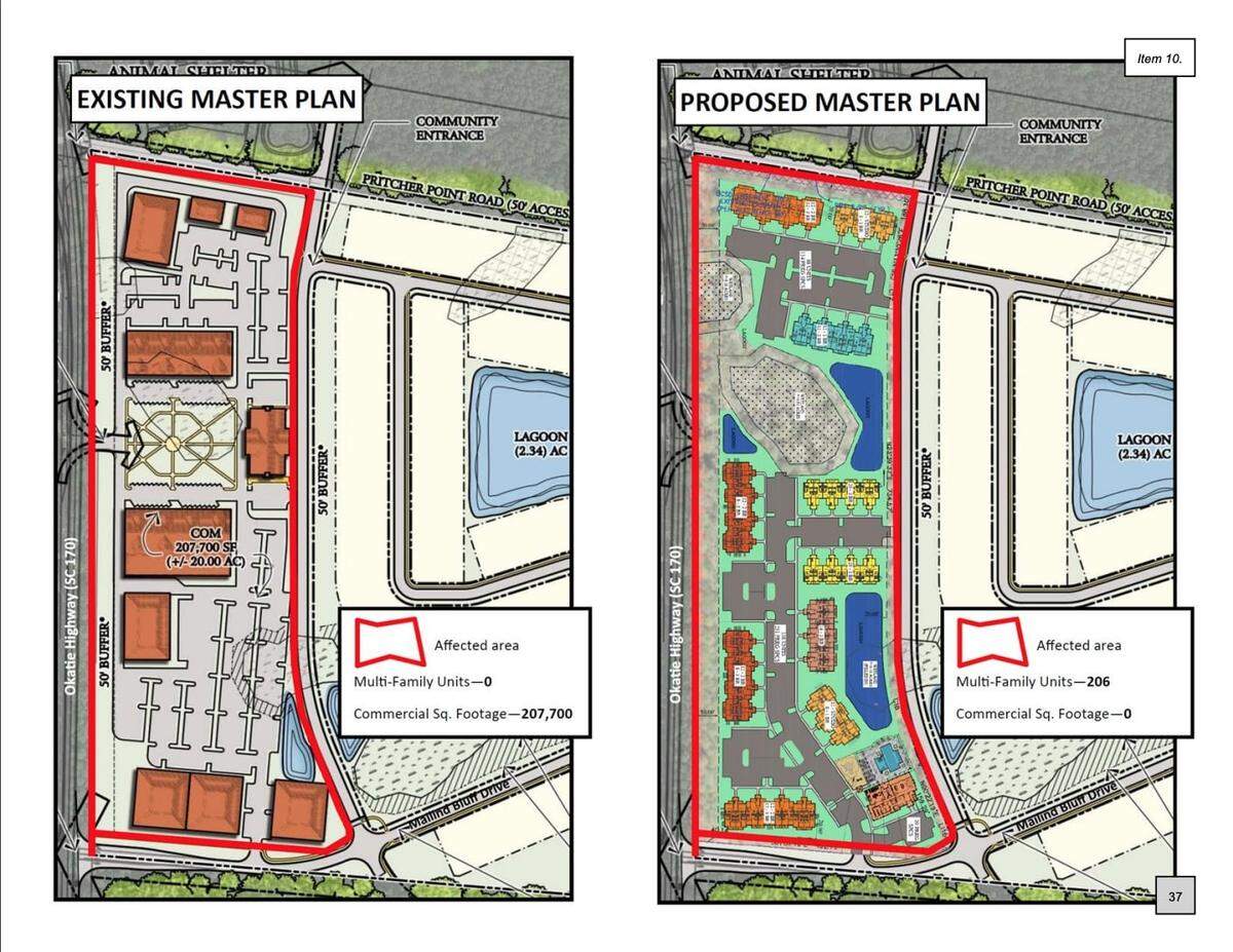 A rendering of the proposed changes to the Malind Bluff master plan from Pulte Homes.