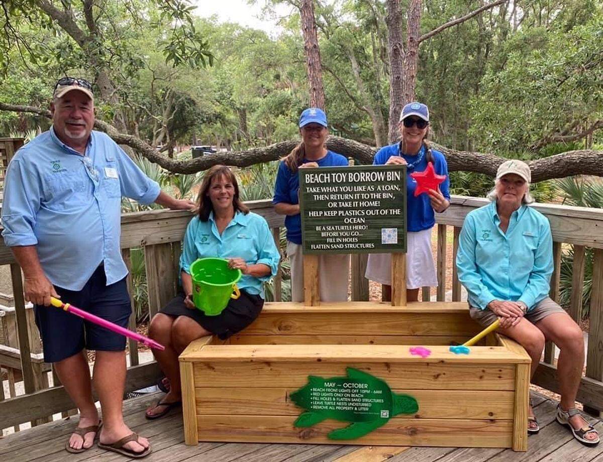 The new Beach Toy Borrow Bin is a recycling project at Islanders Beach Park on Hilton Head Island.