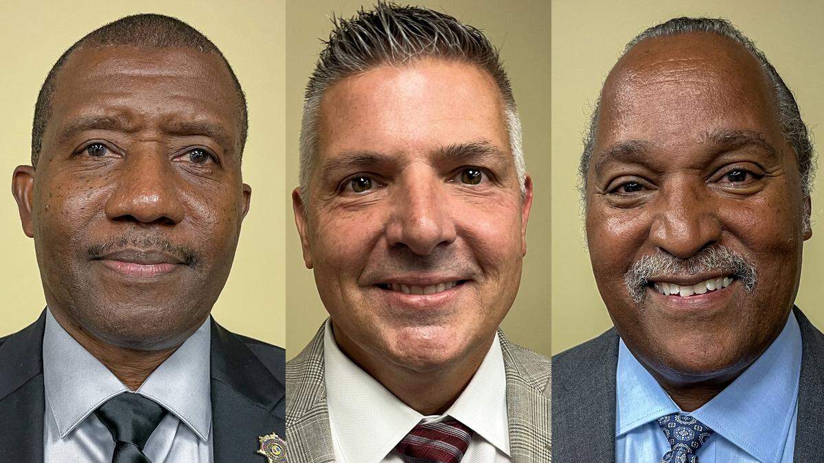 Finalists for the chief of police for the Town of Port Royal are, from left: Andre Massey, Jeffrey Meyers and Kevin Pierce. As photographed on Sept. 11, 2024 at town hall.