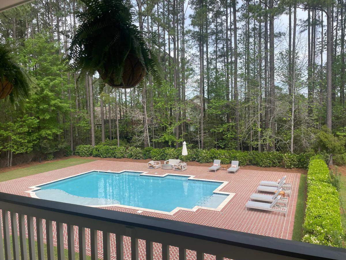 A view of May River Manor’s salt-water pool from the second-floor balcony