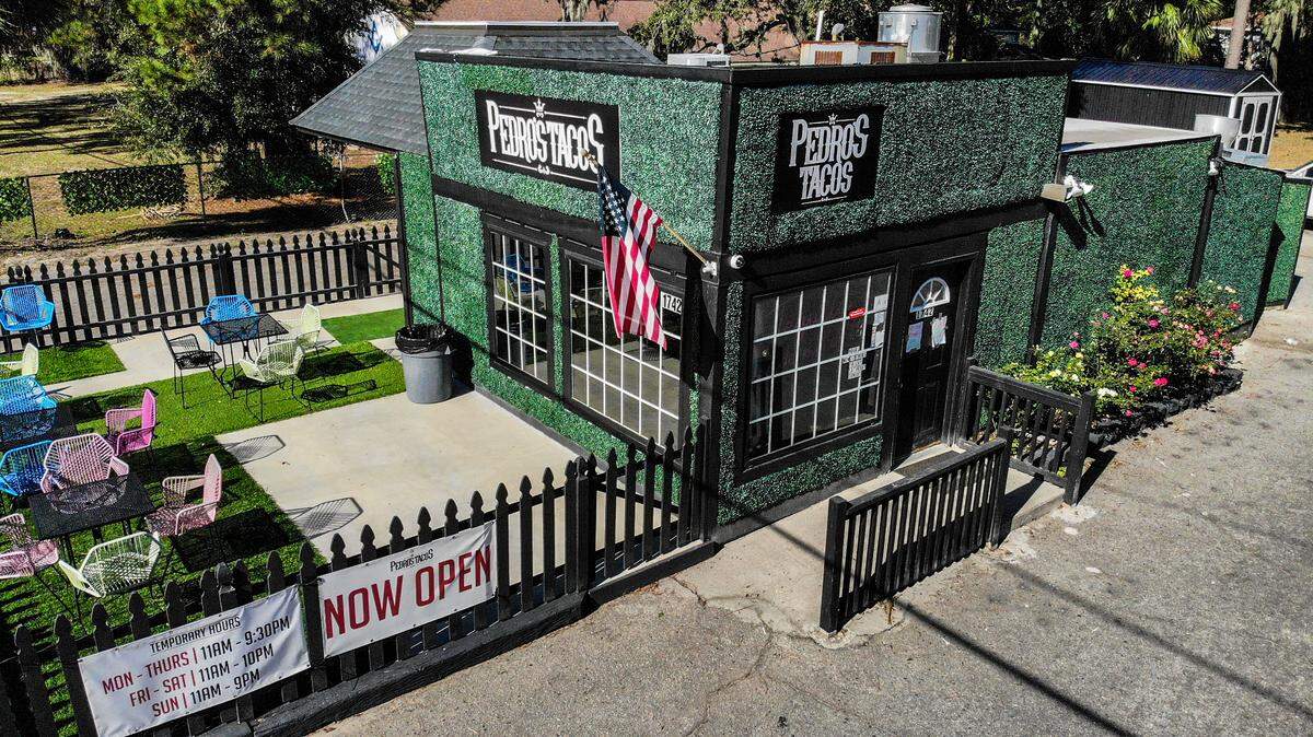 Pedro’s Tacos is located on Ribaut Road in-between Paris Avenue West and Royal Palms Road in the Town of Port Royal.