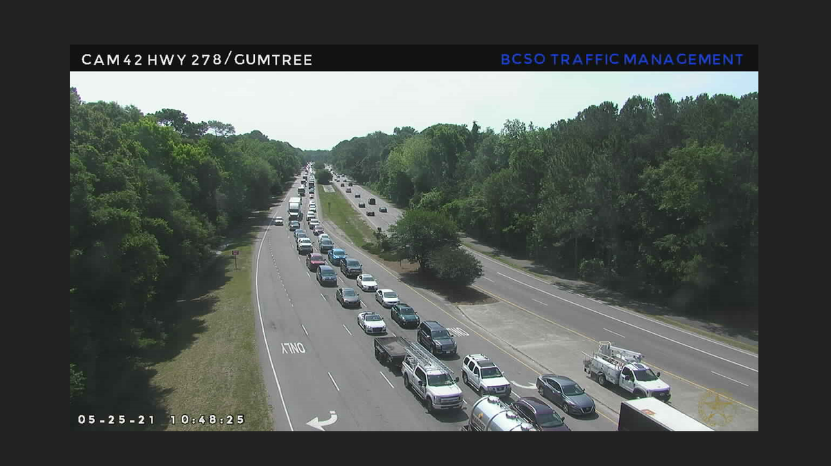 A late morning crash on Hilton Head Island at U.S. 278 and Spanish Wells Road left one injured and shut down westbound lanes heading off island on May 25, 2021.