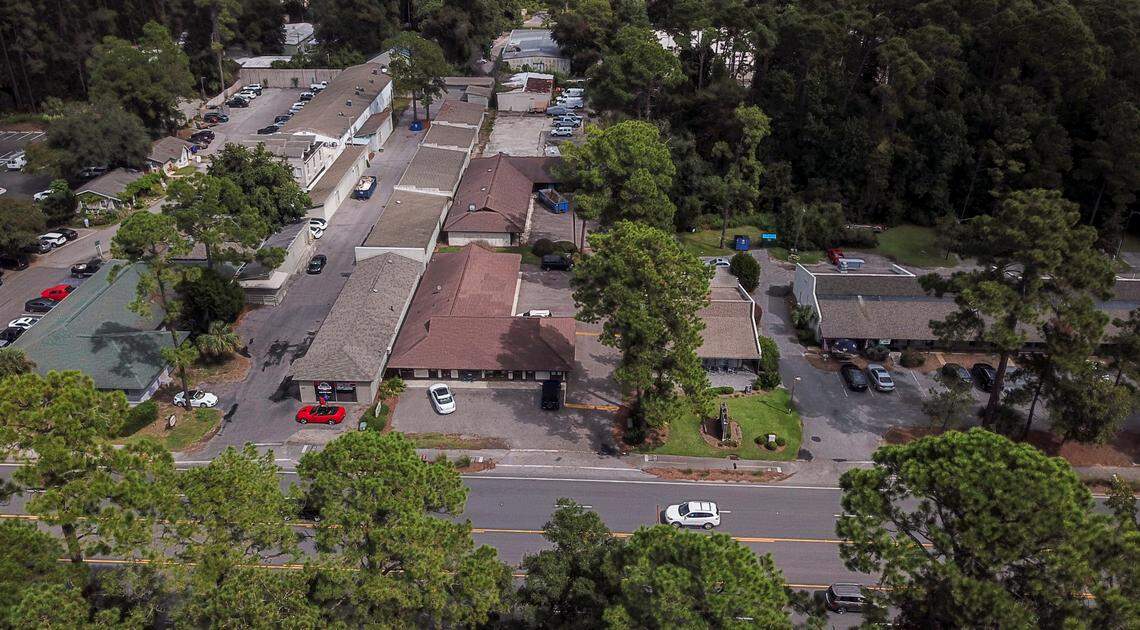 A commercially developed area along Palmetto Bay Road just before the Sea Pines Traffic Circle as seen on Monday, Oct. 11, 2021 on Hilton Head Island that was developed without a true development plan.