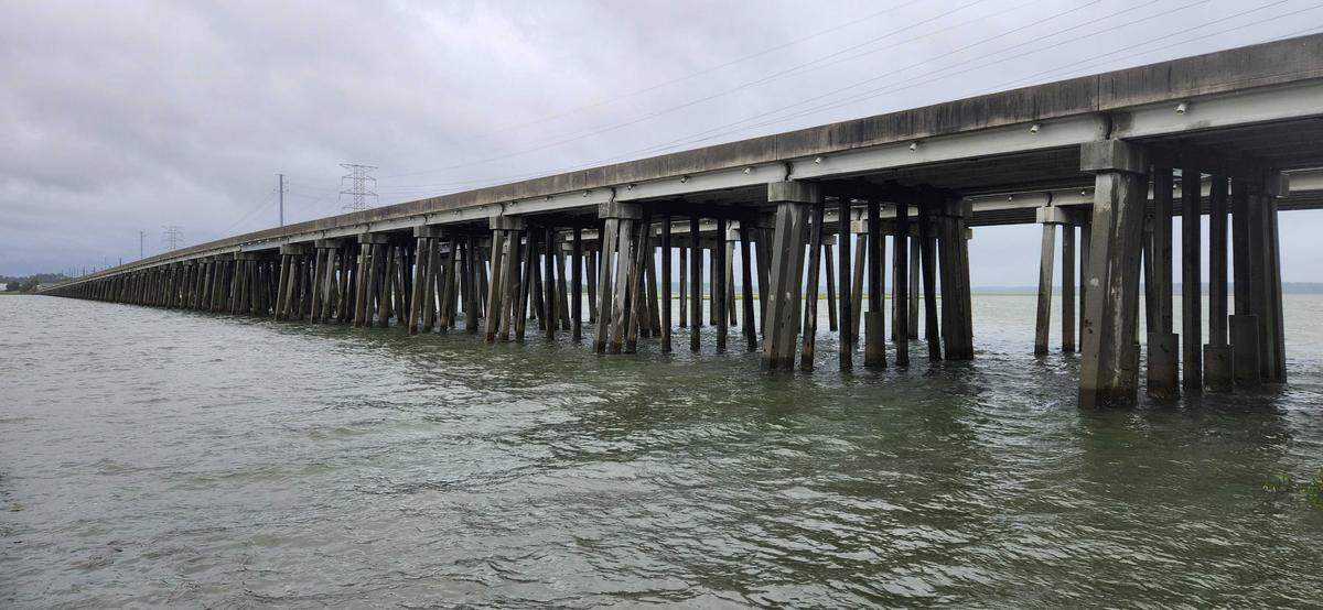The first bridge from Bluffton to Hilton Head Island as seen on Friday, Sept. 30, 2022 - the morning Hurricane Ian was advancing on the state.