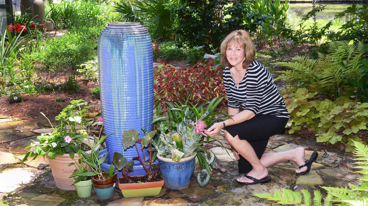 Annemarie Kinsky is photographed in her Hilton Head Island garden, which will be featured May 17 on the 27th annual All Saints Episcopal Church Garden Tour.