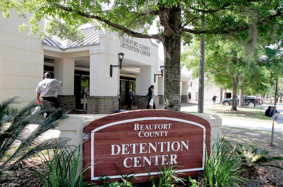 The entrance of the Beaufort County Detention Center in Beaufort.