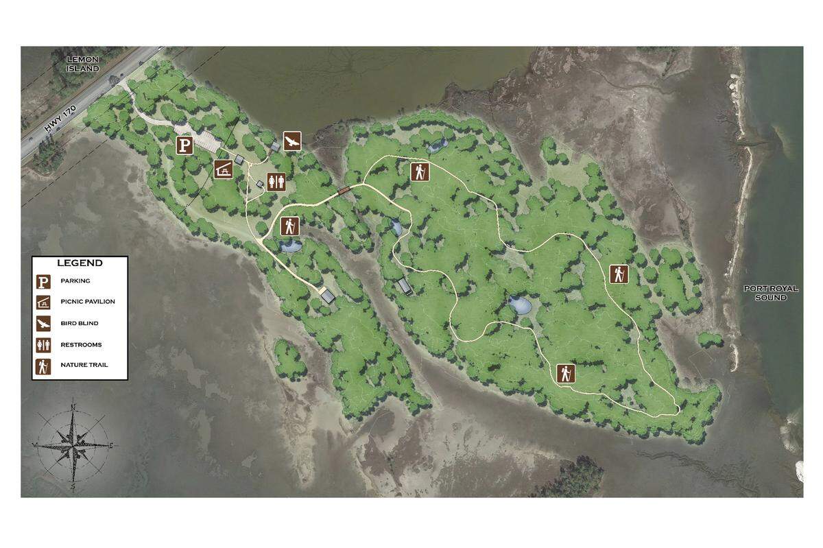 A park map of Widgeon Point in Beaufort County, SC.