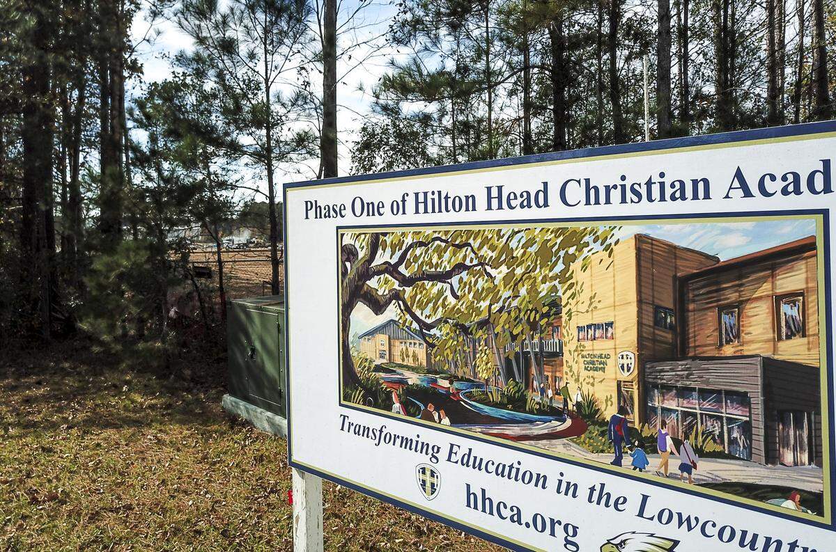 Hilton Head Christian Academy promotes their new location as seen in 2019 at the intersection of Bluffton Parkway and Masters Way in Bluffton.