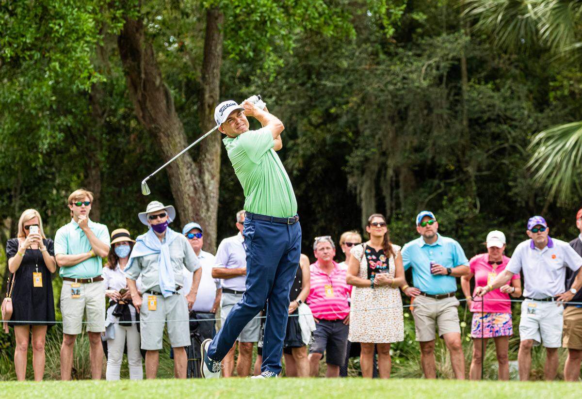Bill Haas, teeing off on the 9th hole at the PGA Tour’s RBC Heritage on Hilton Head Island in April, is in the Boise Open field this week.