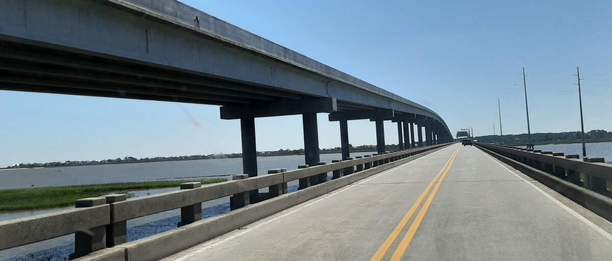 The foundation for the new Harbor River Bridge includes 18 shafts drilled 105 feet deep.